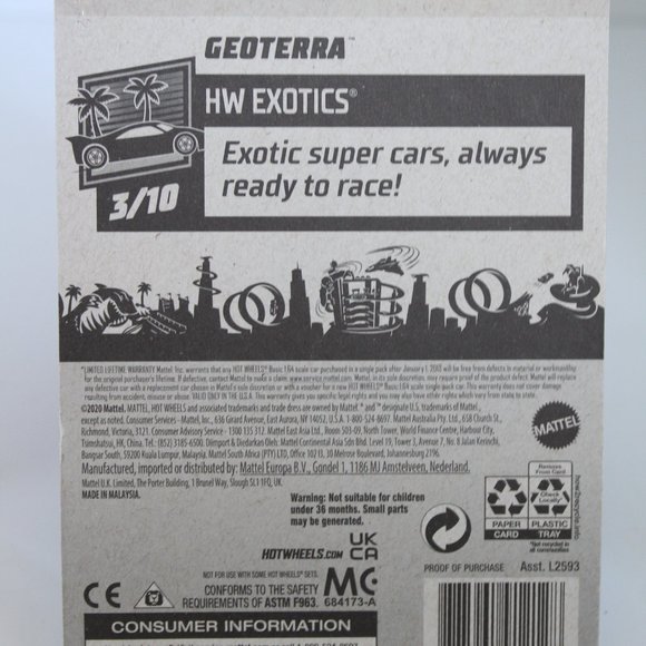 2020 Mattel Hot Wheels Geoterra (Red) HW Exotics 3/10 - Picture 3 of 3